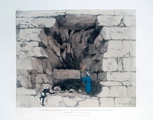 Nucený průchod ve druhé pyramidě v Gíze, Egypt, 1820