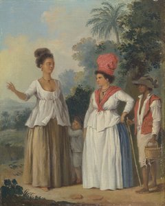 Západoindické barevné ženy, s dítětem a černým služebníkem, ca. 1780. od Agostino Brunias