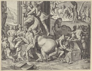 Klanění tří králů (pravá dolní část) od Agostino Carracci