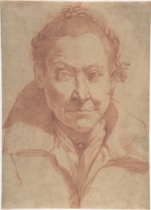 Portrét ženy po prsa (avers); studie dívky po prsa (revers) od Agostino Carracci