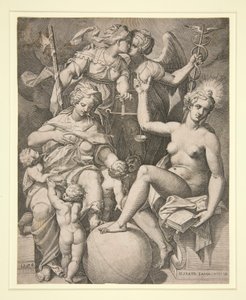 Láska, spravedlnost, pravda a mír od Agostino Carracci