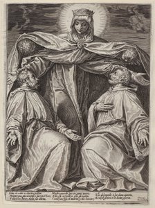 Madona s ochranným pláštěm a dvěma řeholníky od Agostino Carracci