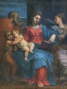 Svatá rodina se svatou Markétou od Agostino Carracci