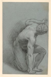 Klečící postava (recto); ležící postava (verso) od Agostino Carracci