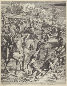 Ukřižování Krista (levá část) od Agostino Carracci