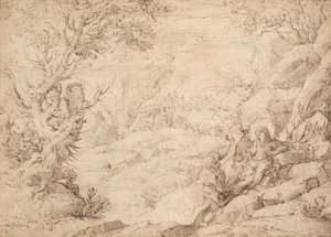 Krajina s pokušením Krista od Agostino Carracci