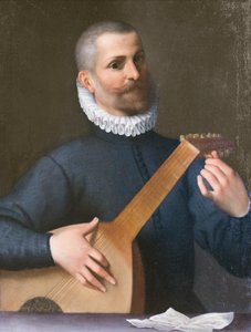 Portrét hráče na loutnu, možná Orazio Bassani od Agostino Carracci