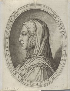 Portrét van Beatrice z Tendy od Agostino Carracci