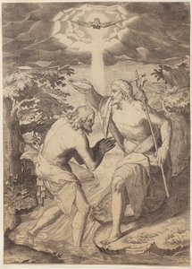 Křest Krista od Agostino Carracci