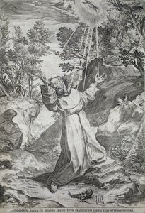 Stigmatizace svatého Františka na hoře La Verna (1224) od Agostino Carracci