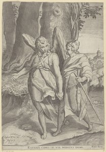 Tobiáš v Engelově od Agostino Carracci