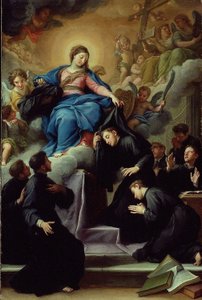 Madona se sedmi zakladateli řádu servitů, kolem roku 1728 (olej na plátně)
