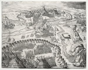 Postavení a tábor armád Karla V. a Solimana II., 1532.