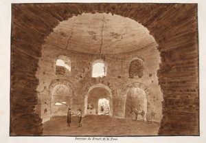 Interiér chrámu kašle, 1833 (lept s hnědým lavírováním) od Agostino Tofanelli