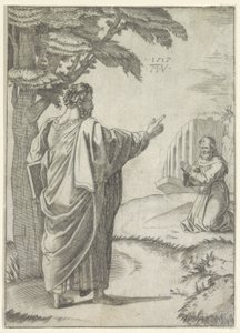 Svatý Pavel a františkánský mnich od Agostino Veneziano