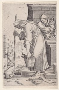 Stará žena se blíží k hrobu, datováno 1528. od Agostino Veneziano