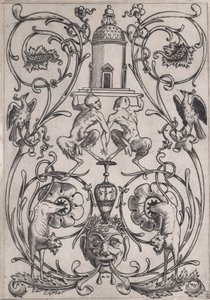 Ornamental Panel, ca. 1514-36. od Agostino Veneziano