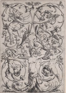 Ornamental Panel, ca. 1514-36. od Agostino Veneziano