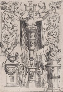 Ornamental Panel, ca. 1514-36. od Agostino Veneziano
