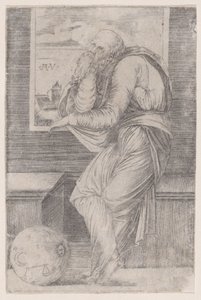 Filozof sedící blízko okna, ca. 1514-36, ca. 1514-36. od Agostino Veneziano