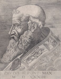 Papež Pavel III, prostovlasý, z roku 1534. od Agostino Veneziano