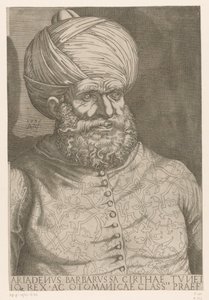 Portrét admirála Khaira ad-Din Barbarossy od Agostino Veneziano