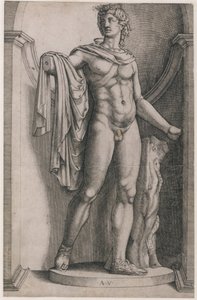 Zrcadlo římské velkoleposti: Apollo Belvedere, ca. 1514-36, ca. 1514-36. od Agostino Veneziano