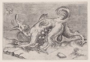 Drak a včela, ca. 1514-36. od Agostino Veneziano