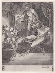 Mladý Herkules ve své kolébce z roku 1533. od Agostino Veneziano