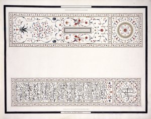 Ukázky mozaik, z hrobky císaře, c. 1815 (tužka, pero, inkoust, w/c)