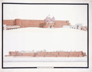 Pevnost Agra s bránou Dillí, c. 1815