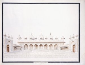 Moti Masjid v pevnosti Agra, c1815 (tužka a w/c)
