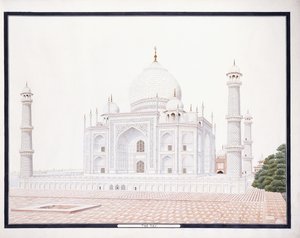 Taj, c. 1815 (tužka, pero, šedý inkoust, w/c)