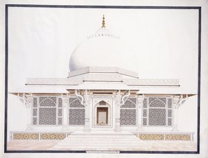 Hrobka z bílého mramoru Seliema Chistieho, c. 1815 (tužka, pero a inkoust, w/c)