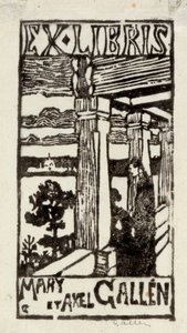 Ex libris Mary a Axela Gallénových od Akseli Gallen-Kallela