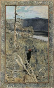 Velký černý datel od Akseli Gallen-Kallela