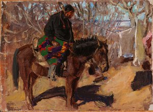 Americký indián na koni od Akseli Gallen-Kallela