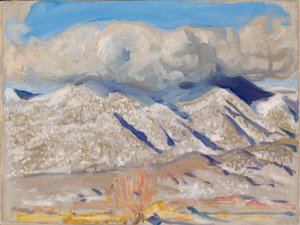 Hory Taos zahalené v mracích od Akseli Valdemar Gallen-Kallela