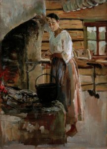 Manželka vaří vendace od Akseli Valdemar Gallen Kallela
