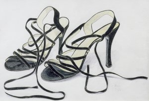 Black Strappy Shoes, 1997 (barevná tužka na papíře)