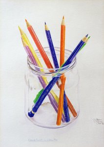 Colored Pencils in a Jar, 1980 (barevná tužka na papíře)