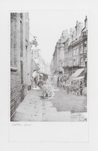 London Lanes: London Lane: Leather Lane (litografie)