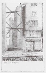 London Lanes: Long Lane, Smithfield (litografie) od Alan Stapleton
