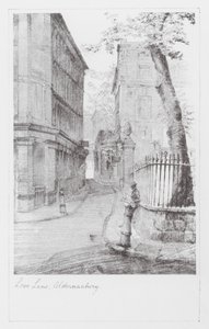 London Lanes: London Lane: Love Lane, Aldermanbury (litografie) od Alan Stapleton
