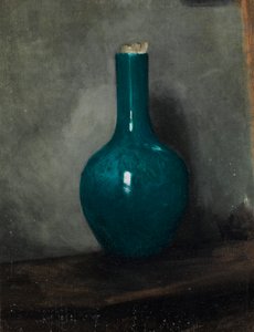 Modrá váza na šedém pozadí, cca 1885 od Albert de Belleroche