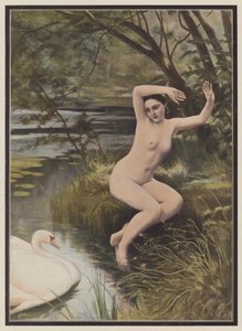 Leda, spartská princezna z řecké mytologie (barva litho) od Albert (after) Aublet