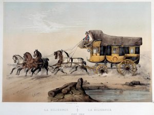 La diligence”” Litografie Alberta Adama (1833-?) 1870 Paříž, Musee Carnavalet