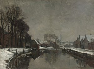 Belgické město v zimě, 1912