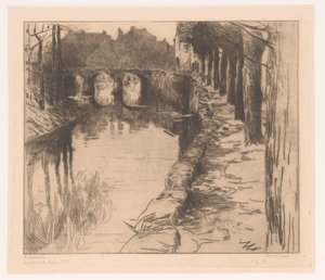 Starý most přes kanál v Diksmuide Vieux Pont (název na objektu) Starý most v Diksmuide