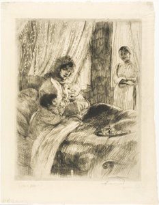 Snídaně, čtvrtý talíř od Woman od Albert Besnard